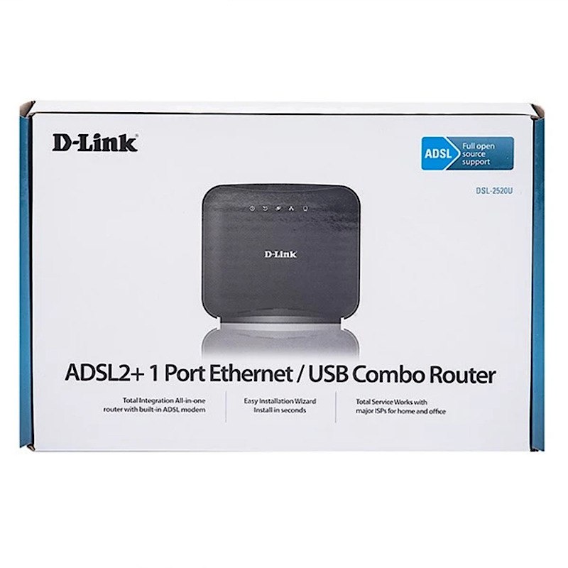 مودم روتر باسیم ADSL/ADSL2/ADSL2+(Plus) دی-لینک مدل DSL-2520U (غیراستوک/نو)